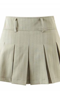 Style Core Aesthetics, New Style Trends - Baby Lies Striped Pleated Skirt