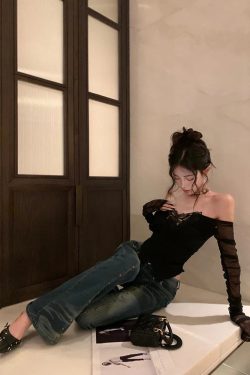 Style Core Aesthetics, New Style Trends - Baddie Butterfly Off Shoulder Top