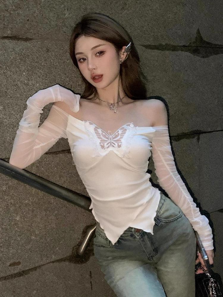 Style Core Aesthetics, New Style Trends - Baddie Butterfly Off Shoulder Top Style Core Aesthetics, New Style Trends - Baddie Butterfly Off Shoulder Top