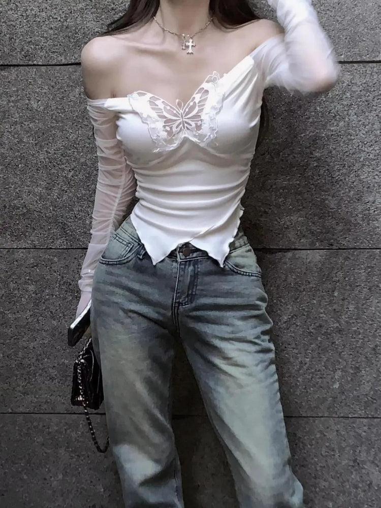 Style Core Aesthetics, New Style Trends - Baddie Butterfly Off Shoulder Top Style Core Aesthetics, New Style Trends - Baddie Butterfly Off Shoulder Top
