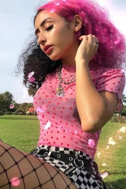 Style Core Aesthetics, New Style Trends - Baddie Heart Mesh Crop Top