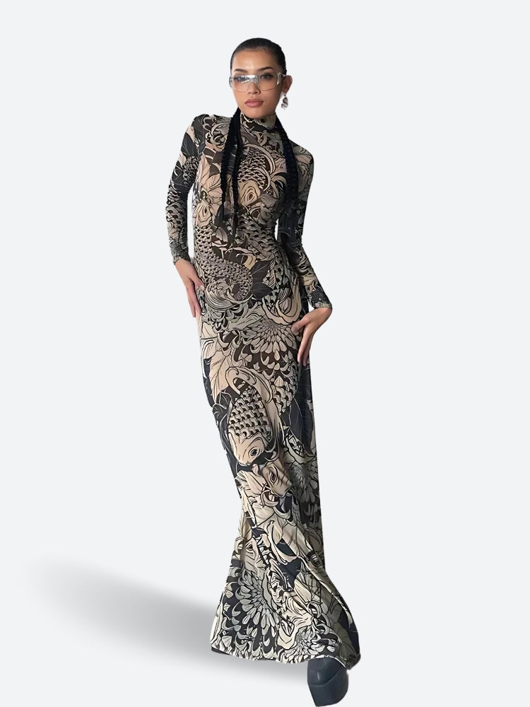 Style Core Aesthetics, New Style Trends - Baddie Tattoo Maxi Dress Style Core Aesthetics, New Style Trends - Baddie Tattoo Maxi Dress