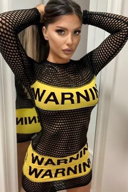 Style Core Aesthetics, New Style Trends - Baddie Warning Fishnet Mini Dress