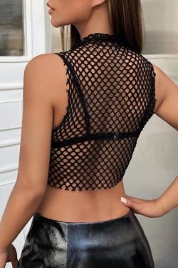 Style Core Aesthetics, New Style Trends - Baddie Warninr Fishnet Tank Top