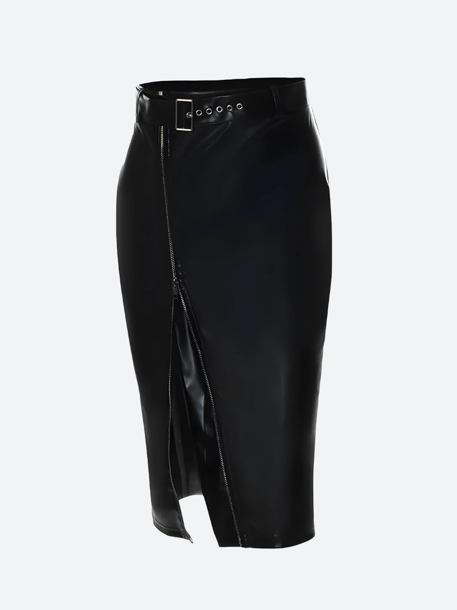 Style Core Aesthetics, New Style Trends - Baddie Zip Up Slit Midi Skirt Style Core Aesthetics, New Style Trends - Baddie Zip Up Slit Midi Skirt