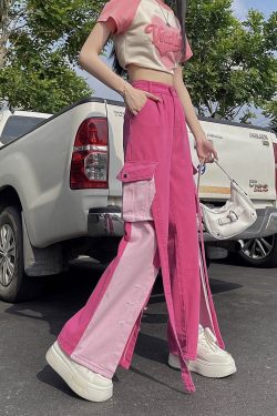 Style Core Aesthetics, New Style Trends - Barbie Patchwork Cargo Pants