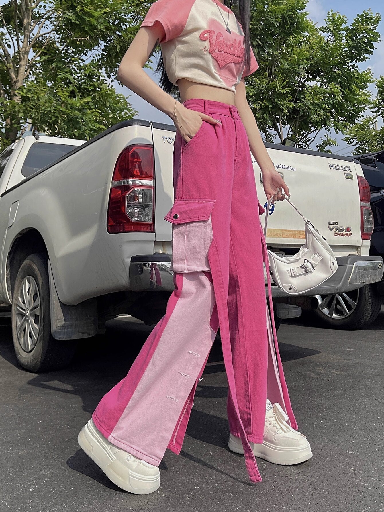 Style Core Aesthetics, New Style Trends - Barbie Patchwork Cargo Pants Style Core Aesthetics, New Style Trends - Barbie Patchwork Cargo Pants