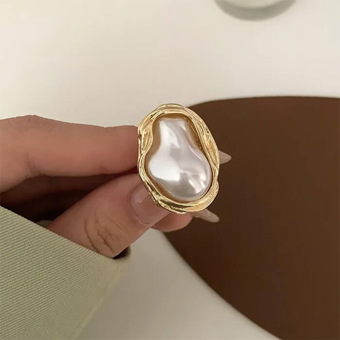 Style Core Aesthetics, New Style Trends - Baroque Aesthetic Pearl Ring Style Core Aesthetics, New Style Trends - Baroque Aesthetic Pearl Ring