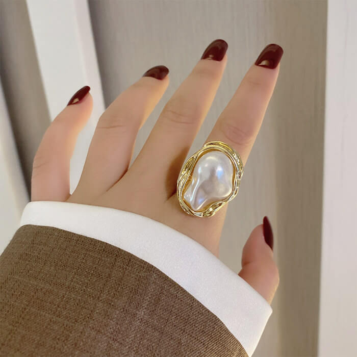 Style Core Aesthetics, New Style Trends - Baroque Aesthetic Pearl Ring Style Core Aesthetics, New Style Trends - Baroque Aesthetic Pearl Ring