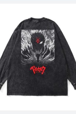 Style Core Aesthetics, New Style Trends - Berserk Printed Distressed Unisex Sweatshirt