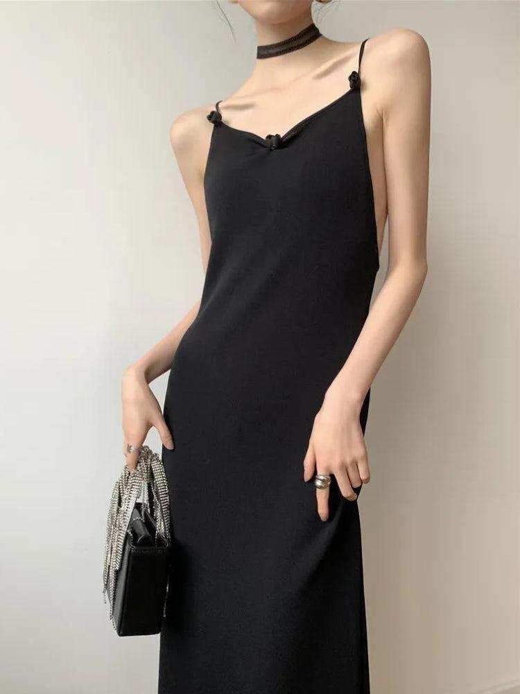 Style Core Aesthetics, New Style Trends - Black Butterfly Back Midi Dress Style Core Aesthetics, New Style Trends - Black Butterfly Back Midi Dress
