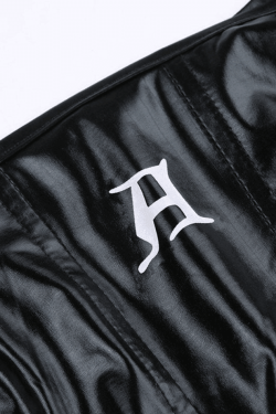 Style Core Aesthetics, New Style Trends - Black Pu Leather Cropped Tank Top