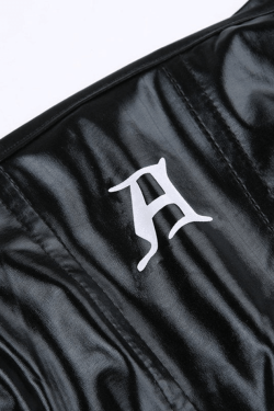 Style Core Aesthetics, New Style Trends - Black Pu Leather Cropped Tank Top