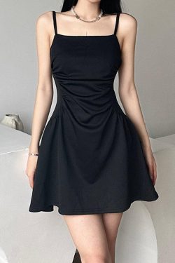 Style Core Aesthetics, New Style Trends - Black Sleeveless Mini Dress
