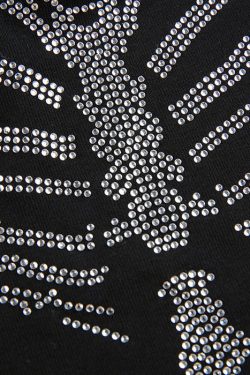 Style Core Aesthetics, New Style Trends - Bones Rhinestone Bardot Top