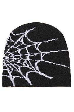 Style Core Aesthetics, New Style Trends - Bonnet à imprimé toile d'araignée