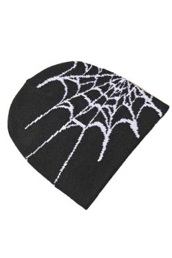 Style Core Aesthetics, New Style Trends - Bonnet à imprimé toile d'araignée