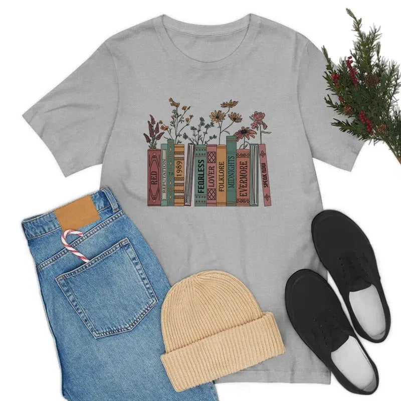Style Core Aesthetics, New Style Trends - Books & Flowers Tee Style Core Aesthetics, New Style Trends - Books & Flowers Tee