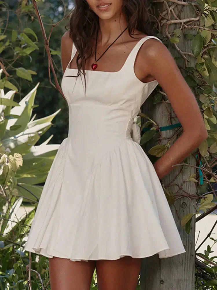 Style Core Aesthetics, New Style Trends - Bow Waist Backless Mini Dress Style Core Aesthetics, New Style Trends - Bow Waist Backless Mini Dress