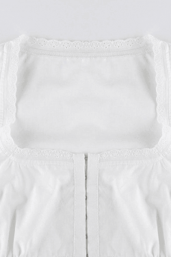 Style Core Aesthetics, New Style Trends - Broderie Lace Trim Crop Tank Top