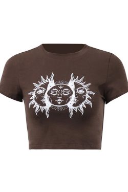 Style Core Aesthetics, New Style Trends - Brown Sun Crop Top