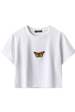 Style Core Aesthetics, New Style Trends - Butterfly Cropped Tee