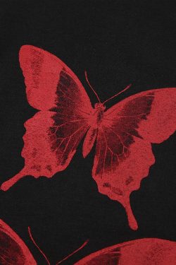 Style Core Aesthetics, New Style Trends - Butterfly Print Crop Tank Top