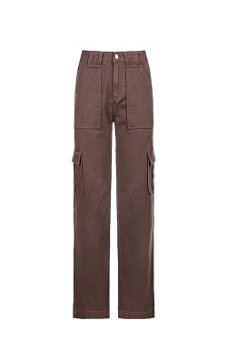 Style Core Aesthetics, New Style Trends - C12 Wide Leg Pockets Cargo Denim