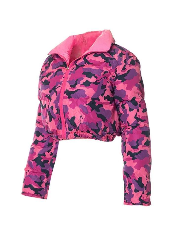 Style Core Aesthetics, New Style Trends - Camouflage Print Lapel Neck Zip Up Jacket Style Core Aesthetics, New Style Trends - Camouflage Print Lapel Neck Zip Up Jacket