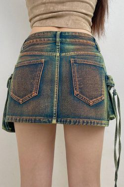 Style Core Aesthetics, New Style Trends - Cargo Denim Mini Skirt