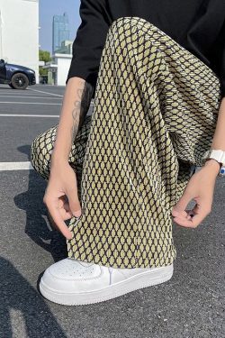 Style Core Aesthetics, New Style Trends - Casual Plaid Ice Silk Pants