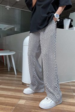 Style Core Aesthetics, New Style Trends - Casual Plaid Ice Silk Pants