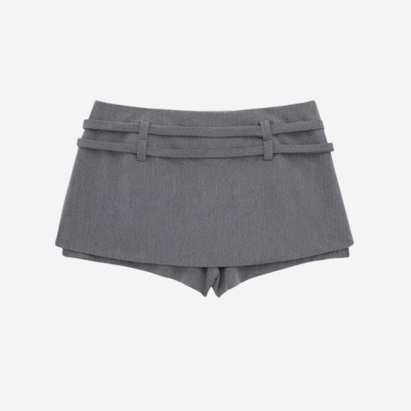 Style Core Aesthetics, New Style Trends - Casualcore Double Belted Mini Skort Style Core Aesthetics, New Style Trends - Casualcore Double Belted Mini Skort