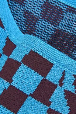 Style Core Aesthetics, New Style Trends - Checkered Print Crop Tank Top