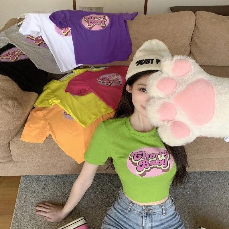 Style Core Aesthetics, New Style Trends - Cherry Baby Crop Top Style Core Aesthetics, New Style Trends - Cherry Baby Crop Top