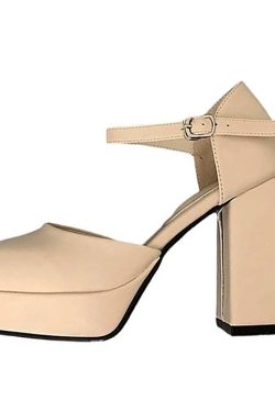 Style Core Aesthetics, New Style Trends - Coffee Cream Platform Heels