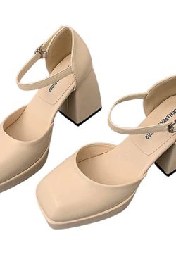 Style Core Aesthetics, New Style Trends - Coffee Cream Platform Heels
