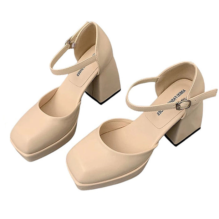 Style Core Aesthetics, New Style Trends - Coffee Cream Platform Heels Style Core Aesthetics, New Style Trends - Coffee Cream Platform Heels