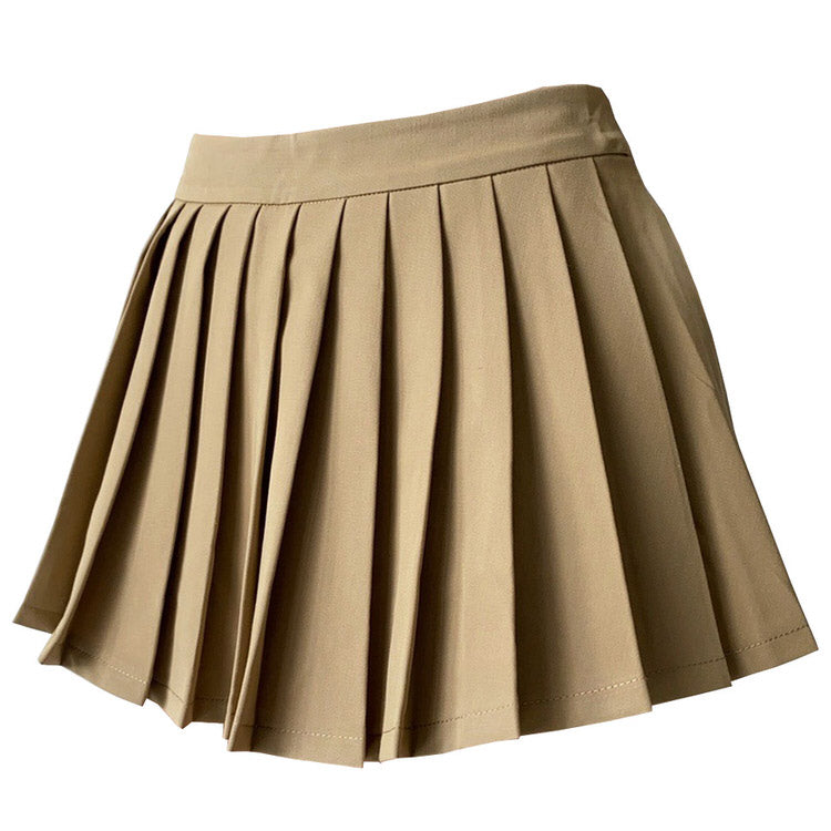 Style Core Aesthetics, New Style Trends - Coffee Cream Pleated Skirt Style Core Aesthetics, New Style Trends - Coffee Cream Pleated Skirt