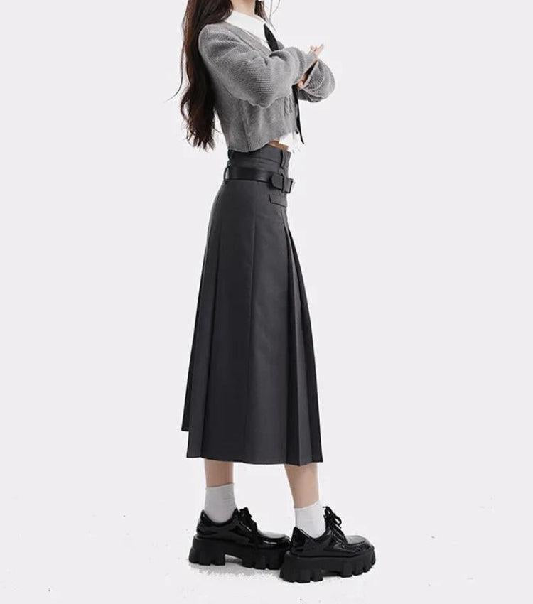 Style Core Aesthetics, New Style Trends - College Girl Pleated Midi Skirt Style Core Aesthetics, New Style Trends - College Girl Pleated Midi Skirt