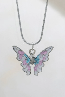 Style Core Aesthetics, New Style Trends - Collier à breloque papillon pastel