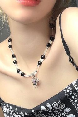 Style Core Aesthetics, New Style Trends - Collier de perles pendentif araignée