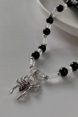 Style Core Aesthetics, New Style Trends - Collier de perles pendentif araignée