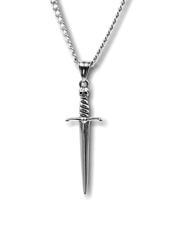 Style Core Aesthetics, New Style Trends - Collier pendentif poignard squelette punk Style Core Aesthetics, New Style Trends - Collier pendentif poignard squelette punk