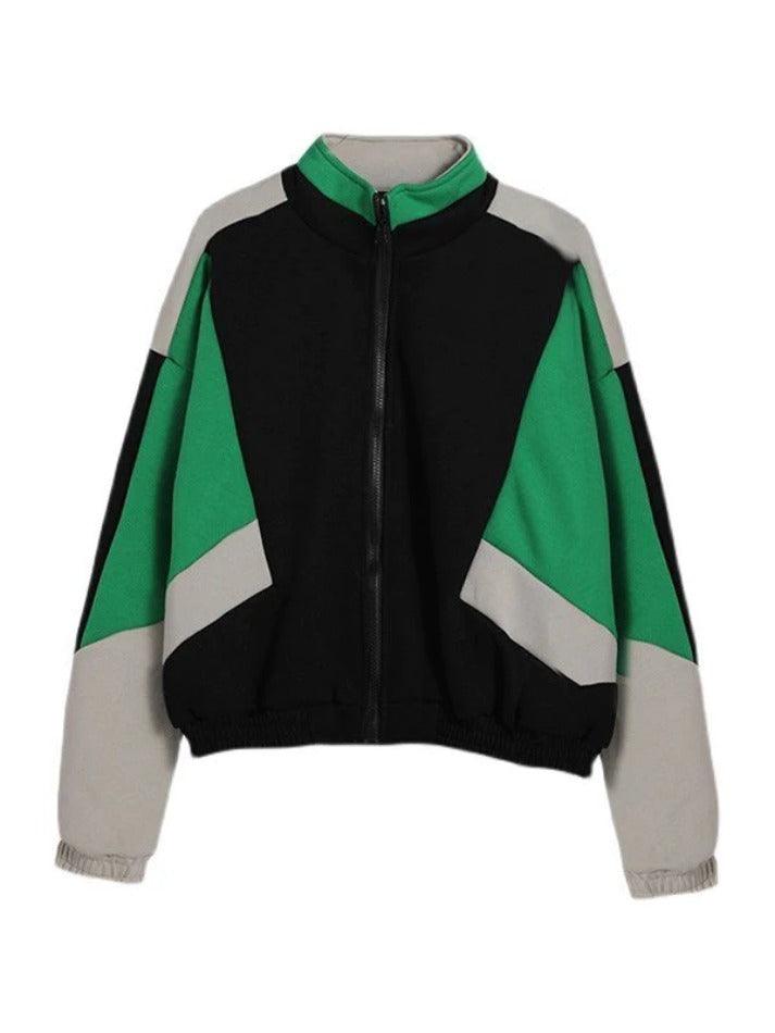 Style Core Aesthetics, New Style Trends - Color Block Zip Up Varsity Jacket Style Core Aesthetics, New Style Trends - Color Block Zip Up Varsity Jacket