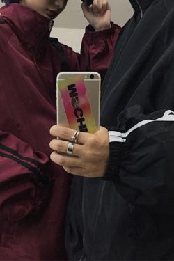 Style Core Aesthetics, New Style Trends - Contrast Stripe Zip Up Jacket