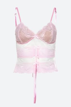 Style Core Aesthetics, New Style Trends - Coquette Bow Backless Lace Top