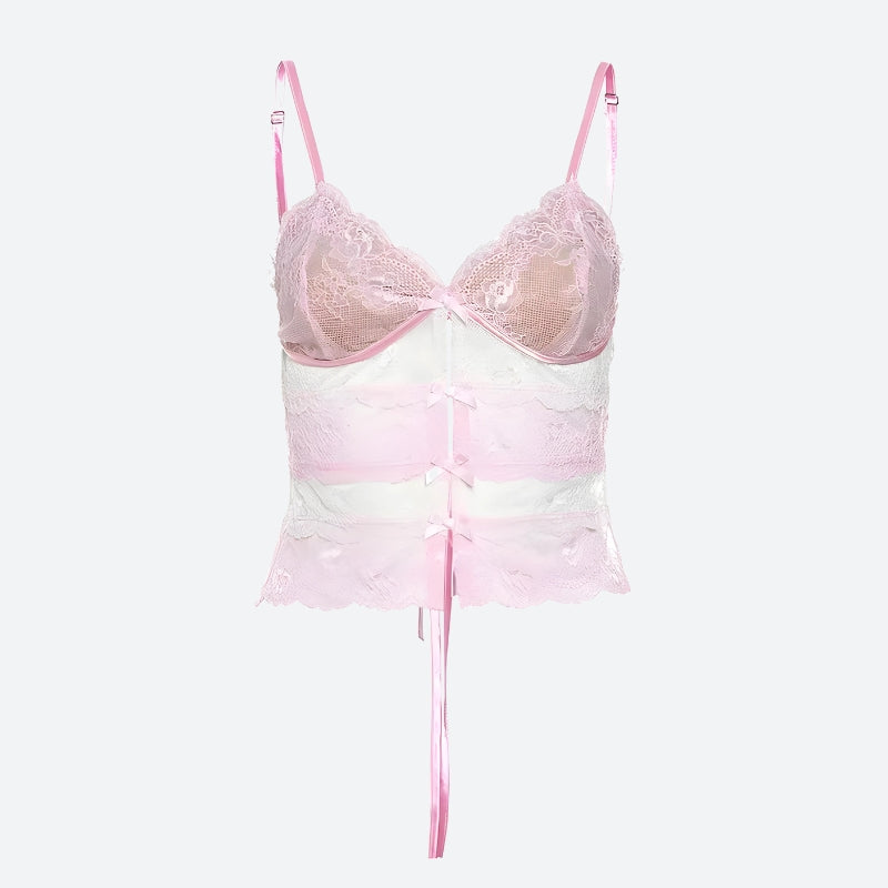 Style Core Aesthetics, New Style Trends - Coquette Bow Backless Lace Top Style Core Aesthetics, New Style Trends - Coquette Bow Backless Lace Top