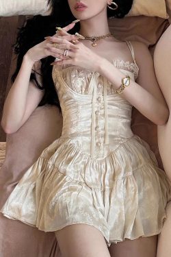 Style Core Aesthetics, New Style Trends - Coquette Floral Satin Mini Dress