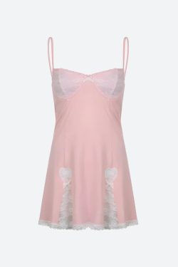 Style Core Aesthetics, New Style Trends - Coquette Lace Slit Mini Dress